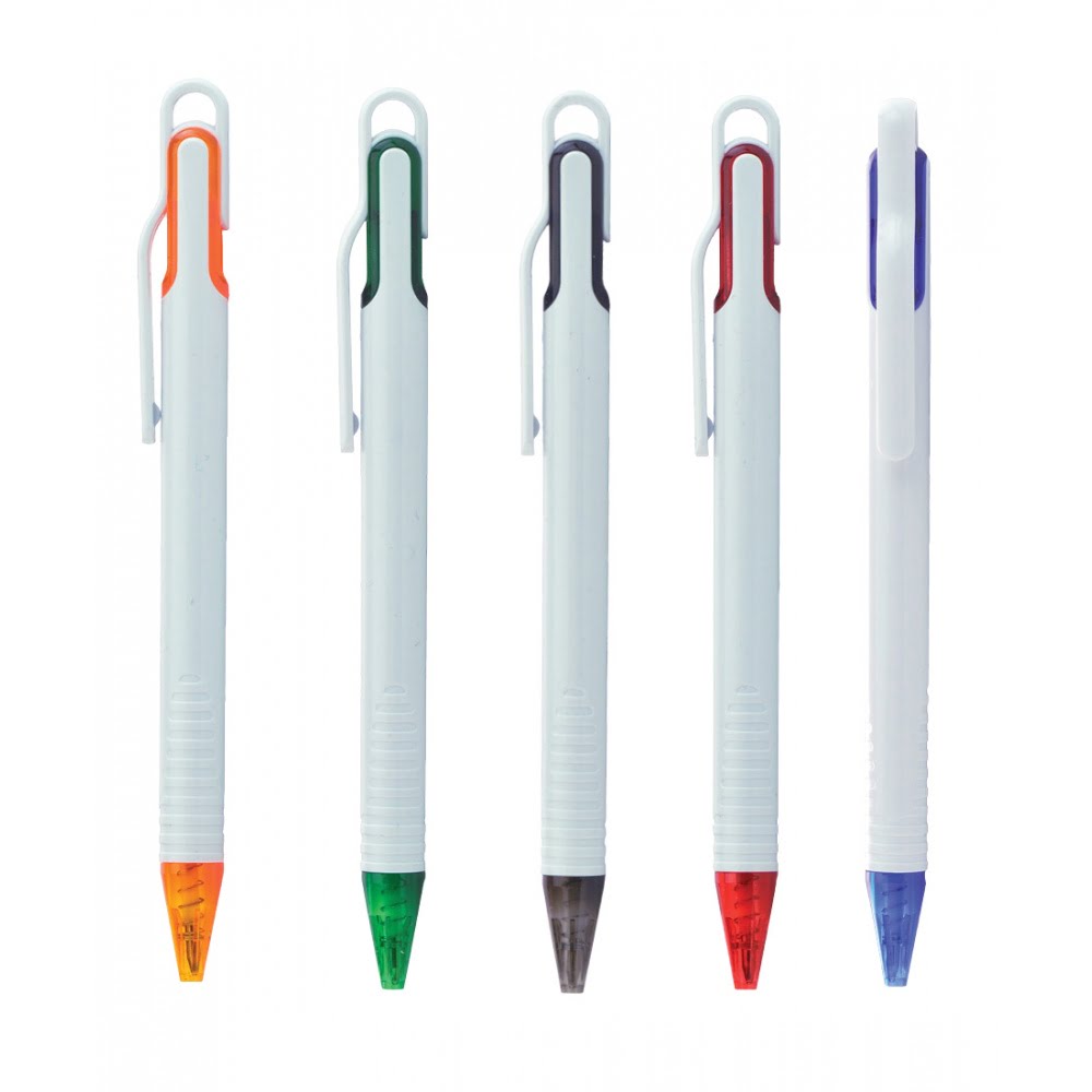 Στυλό πλαστικά με λευκό κορμό